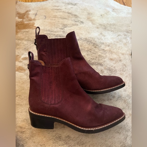 Coach burgundy sparkle boot with dinosaur charms!! - Picture 3 of 6